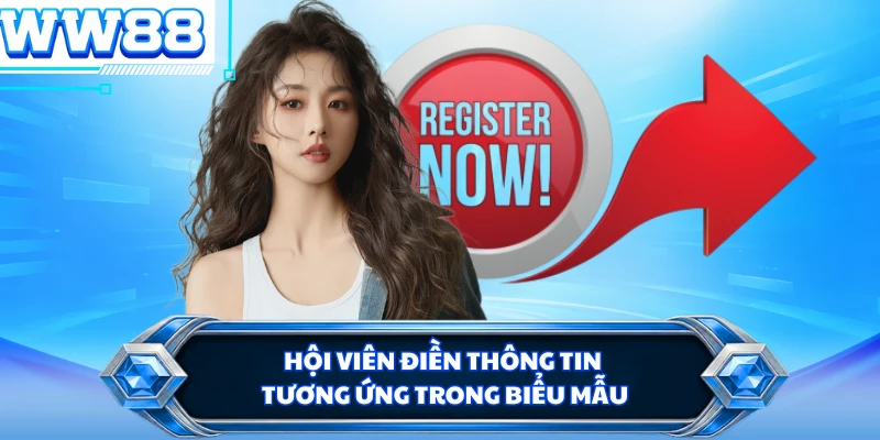 Hội viên điền thông tin tương ứng trong biểu mẫu